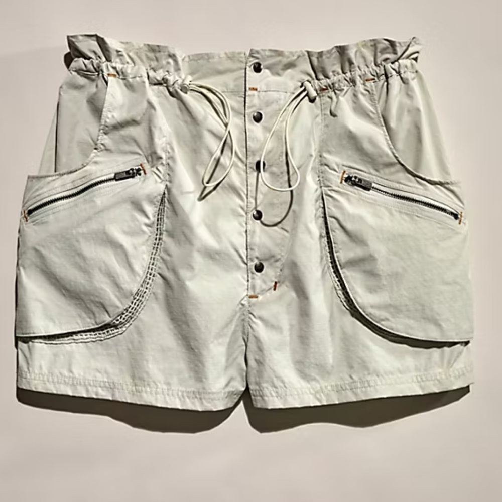 Free People Movement Off the Grid Drawstring Cargo Shorts Sz L - Picture 2 of 7